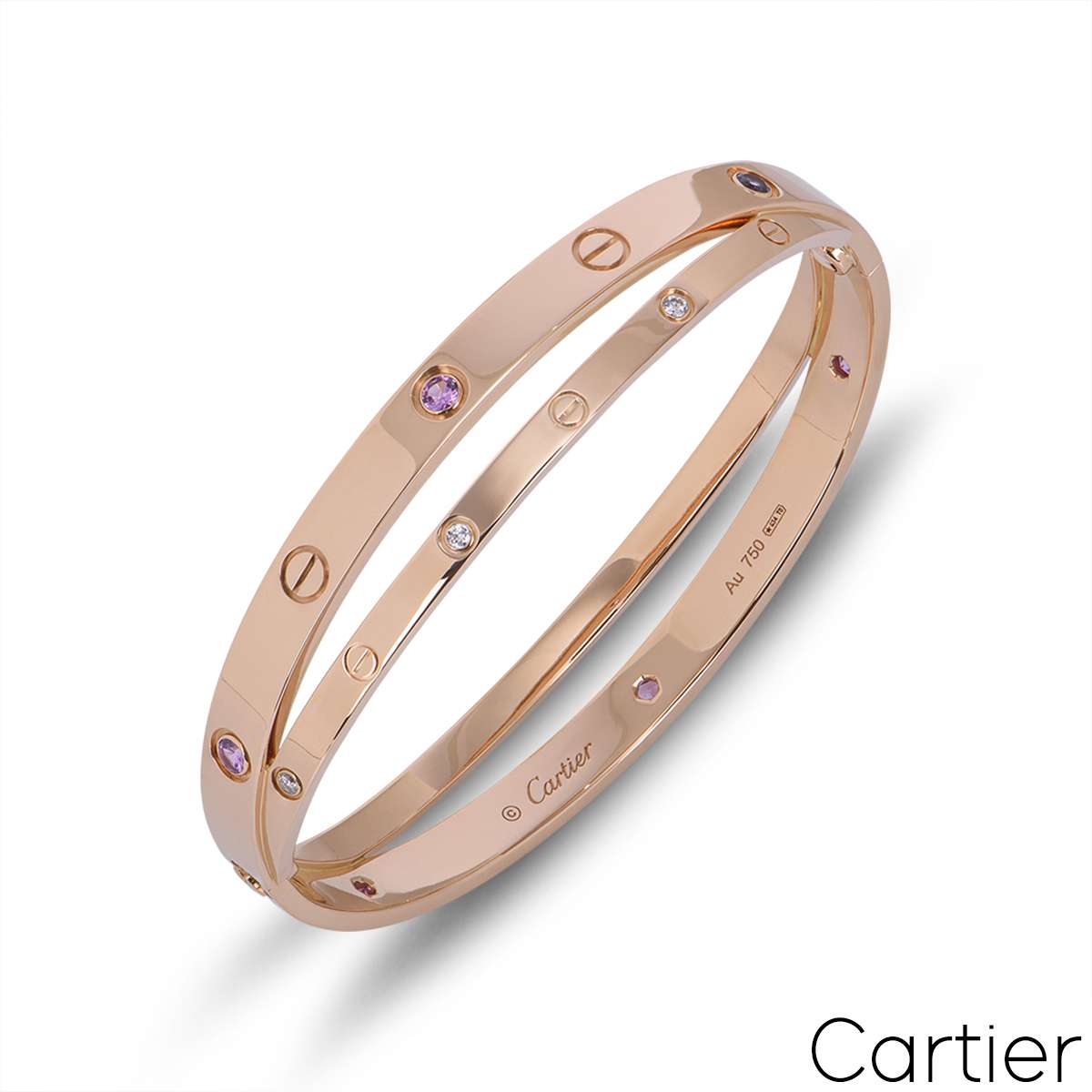 Cartier Love Bracelet 18k Pink Gold with 10 Diamonds B6040617